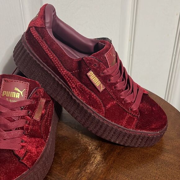 🔥🔥Puma Fenty by Rhianna creepers suede platform sneakers burgundy Sz 6.5 - GUC - Picture 2 of 11